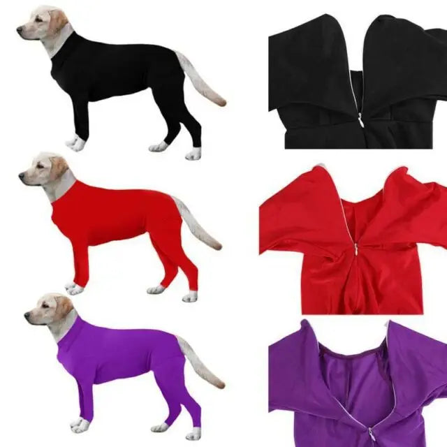 Four Feet Lightweight Pajamas Pure Dog Jumpsuits Tight Dog Coat Nursing Clothes Bodysuit For Small Medium Large Dogs Pet Costume