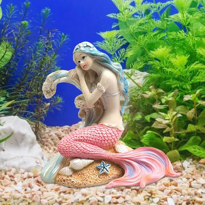 Mermaid Fish Tank Ornament Figurines Miniature Resin Decorations Artificial Aquarium Decor 6 Styles DIY Aquarium Desk Theme