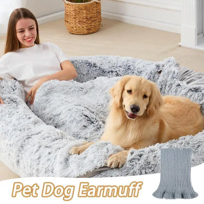 Winter Dog Scarf Ear Protector Knitted Dog Snoods Pet Scarf Noise Ear Protection Comfortable Calming High Elasticity Pet