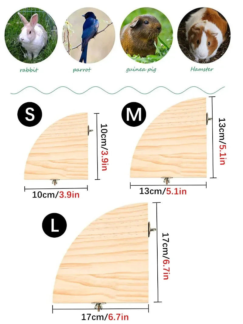 Fan-shaped Bird Parrot Wooden Stand Rack Bird Cage Accessories Perch for Small Animal Chinchilla Squirrel Hamster Stand Board