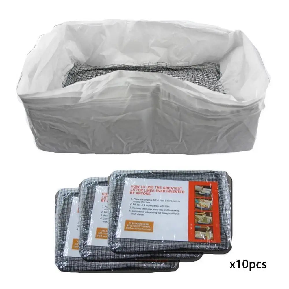 Durable Cat Litter Bags Liners 10Pcs Reusable Cat Litter Liners Bag Pet Hygienic Litter Box Liner Pet Cat Excrement Liners