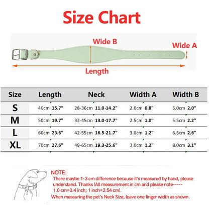 Wide Leather Dog Collar for Small Medium Large Dogs Greyhound Deerhound Lurcher Whippet Dachshund Pet Accessories