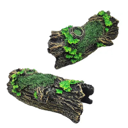 Resin Aquarium Bark tree hole Decoration Artificial View Rock Cave Stone Tree Fish Tank Ornament Pet Supplies Home Decor