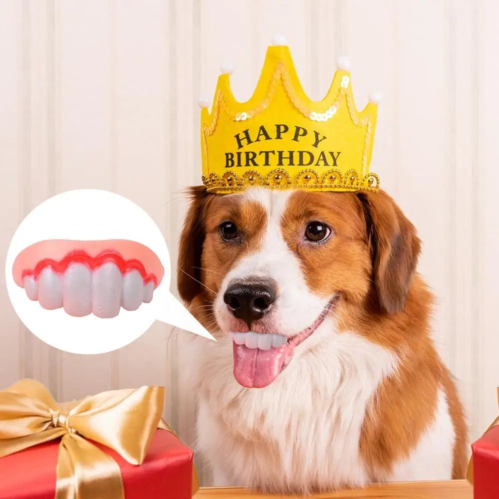 Pet CorgiDog False Teeth Toy Rabbit Front BuckTeeth Cover Funny Puppy Dentures Pet Decorating Cosplay Halloween Costume