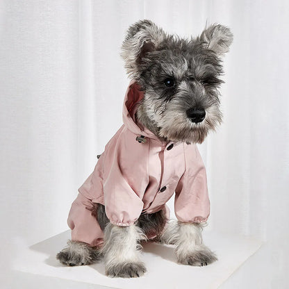 Dog Raincoat Quick Dry Pet Reflective & Adjustable Rain Poncho Jacket Waterproof & Windproof Puppy Hooded Cloak 4 Legs Raincoat