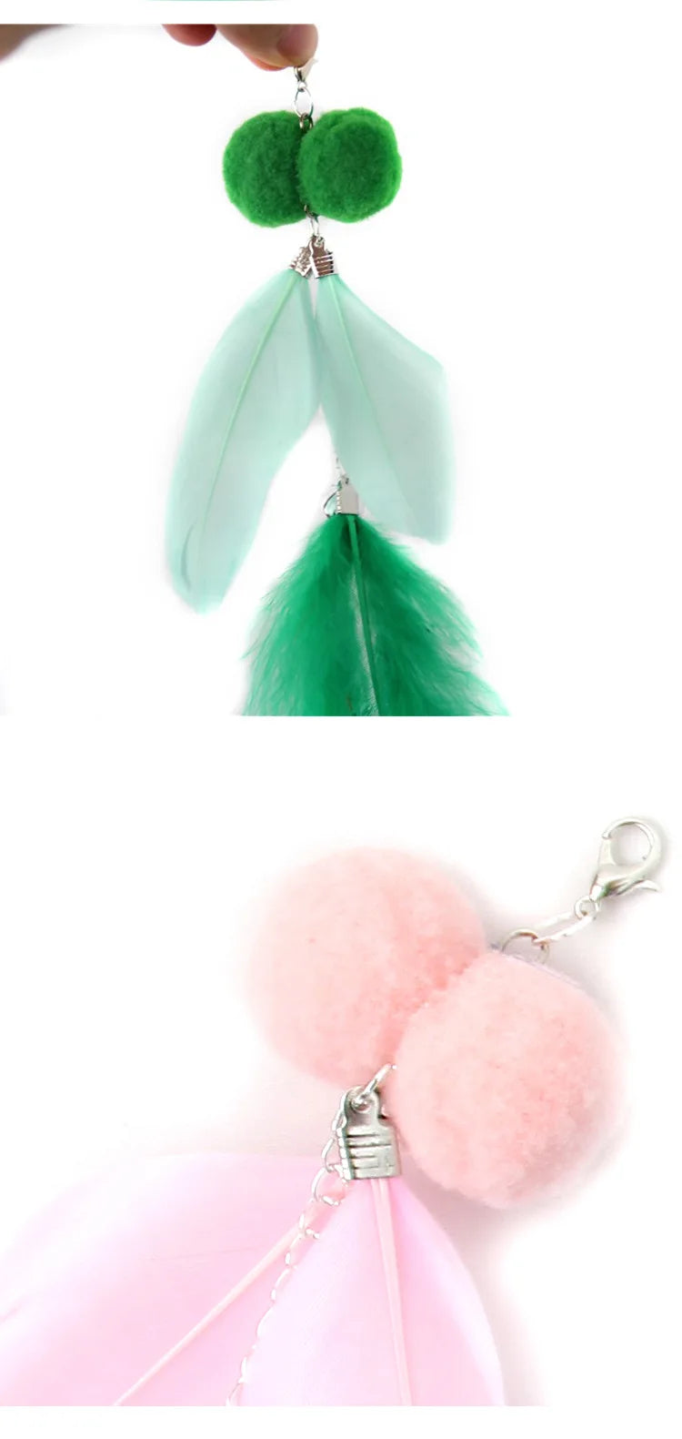 Cat Toy Cat Teaser Sticks Dragonfly Shaped Replacement Head Teaser Cat Stick Fairy Feather Bell Multi-color Optional Cat Toys