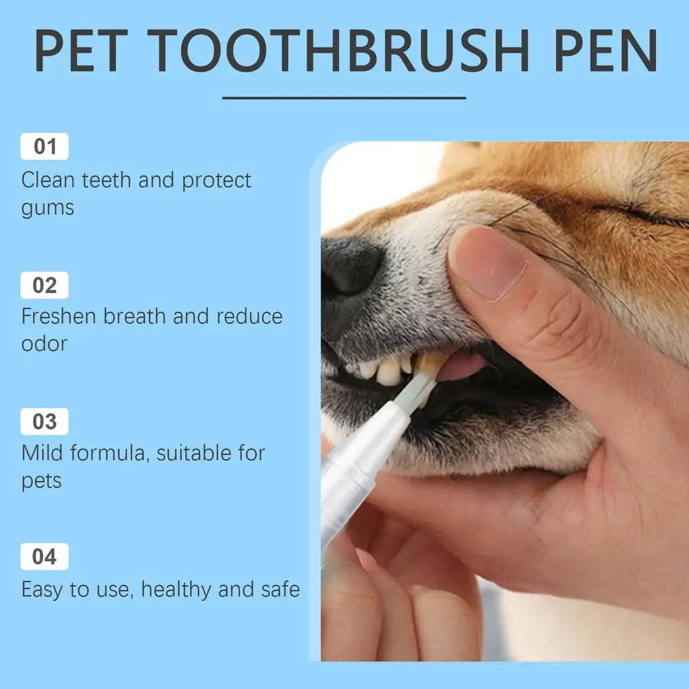 Pet Toothbrush Pen Safe Teeth Cleaning Pen Dog Toothbrushes Refreshing Pet Toothbrush Pen With Tip Design For Pet Dog Puppy Cat