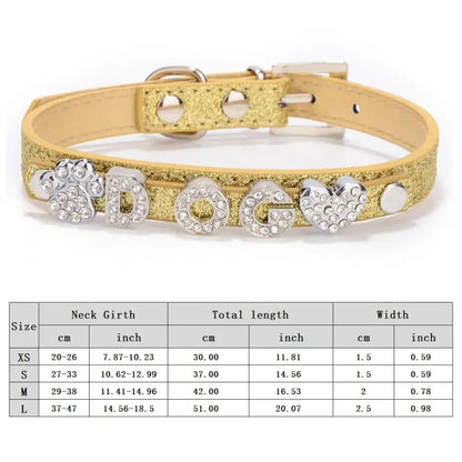 Custom Cat Dog Collar Personalized Rhinestone Puppy Collars Adjustable Letter Crown Charm Name Dog Necklace Chihuahua Id Collar