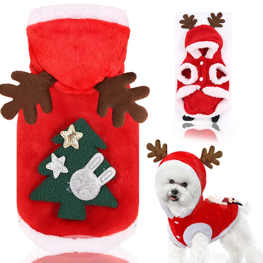 Christmas Pet Clothes Dog Cat Hoodies Autumn Winter Warm Coat for Small Medium Dogs Jacket Sweater Puppy French Bulldog Clothing