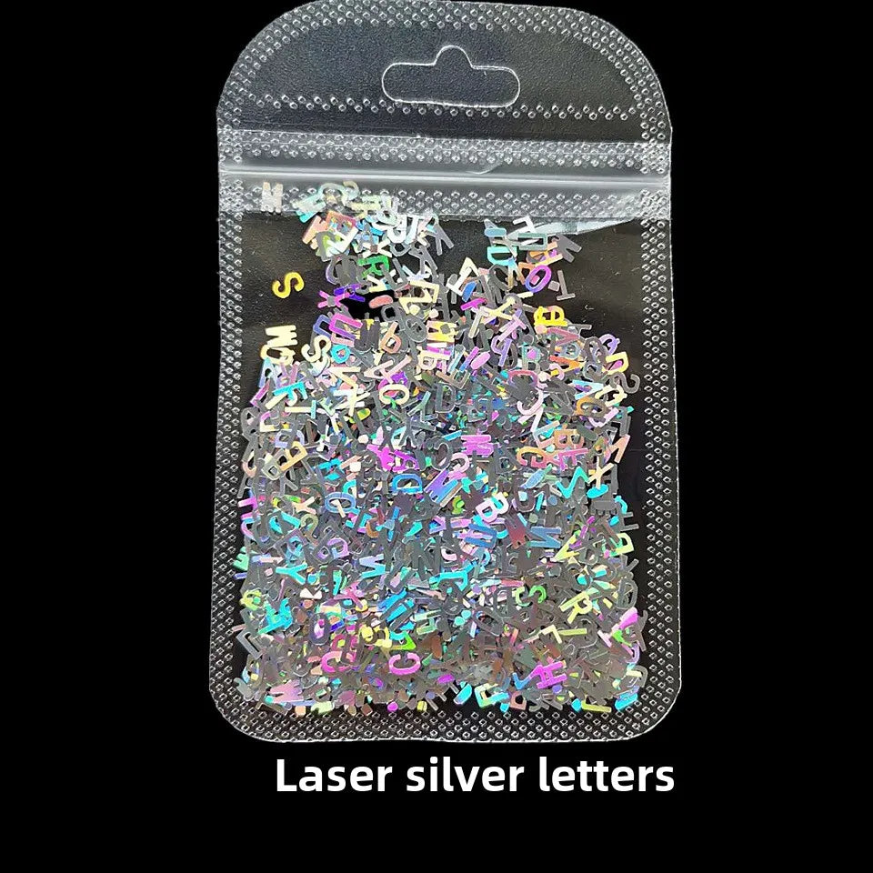 Cross-border Supply 10G BaG Laser Sequins Laser Four-pointed Star Butterfly Star DIY Crystal Glue Material