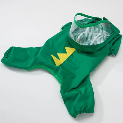 Small Dog All-Body Waterproof Raincoat Funny Animal Shaped Pet Puppy Raincoat Dog Rain Coat Hooded Clothing Outdoor Reflective