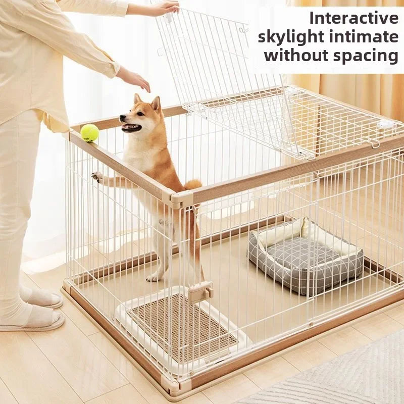 Dog Cage Alice Dog Cage Medium and Small Dog Shiba Inu Bulldog Pet Kennel Fence Indoor Fence