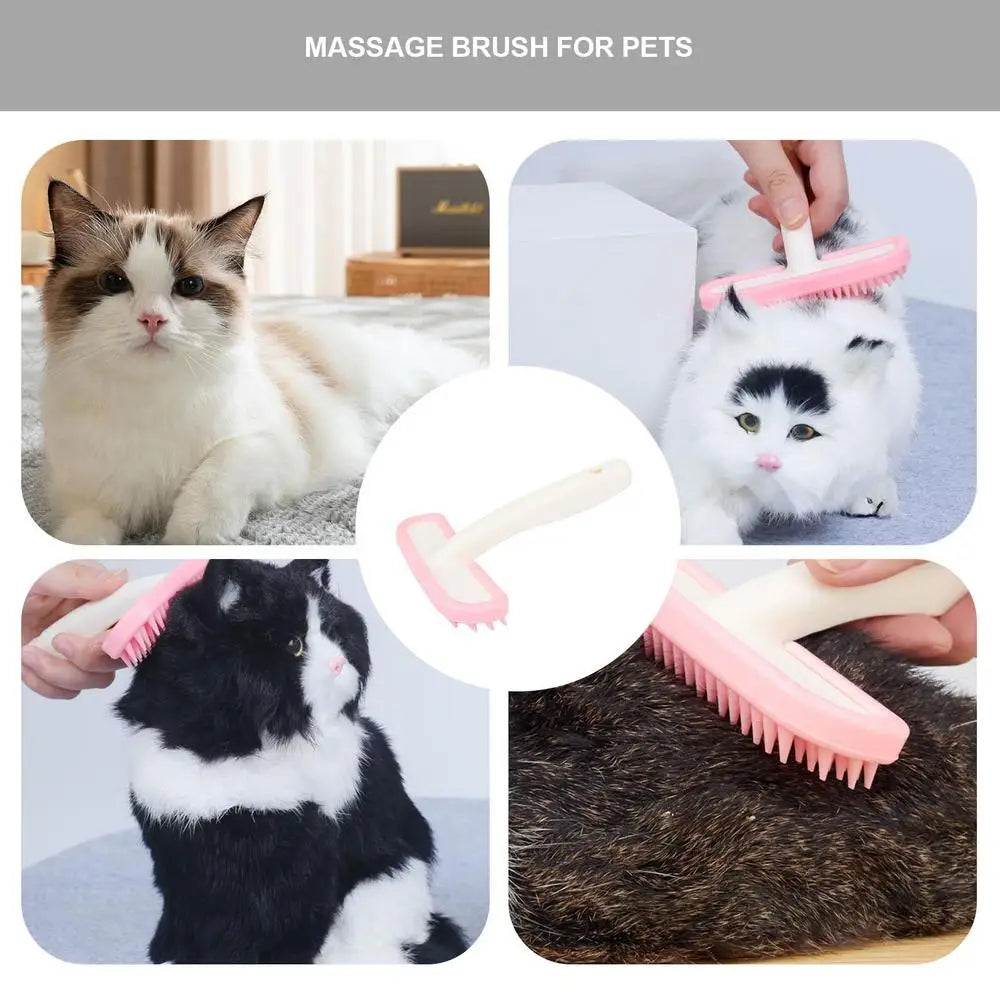 Dog Shower Brush Pet Grooming Shedding Massage Brush Bath Brush for Dog & Cat Hair Cleaner Mats Tangled Hair Comb Soft Silicone