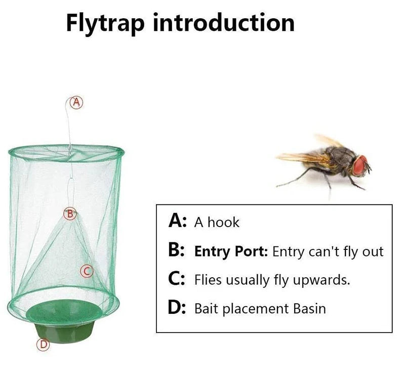 Fly Catcher Pest Control Reusable Hanging Fly Catcher Fly Catcher Cage Net Fly Catcher Garden Hanging Bird CatcherGarden