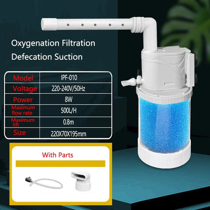 Internal Aquarium Filter Pump Fish Tank Submersible Silent Air Oxygen Aerator Internal Water Pump Aquarium Air Pump Wave 5-in-1