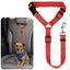 Solid Color Two-in-one Pet Car Seat Belt Nylon Lead Leash Backseat Safety Belt Adjustable Dogs Harness Collar Pet Accessories