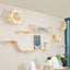 Solid Wood Wall Mounted Cat Tree Double Layered Jumping Platform Ladder Cat Hammock Furniture Cat Climbing Frame