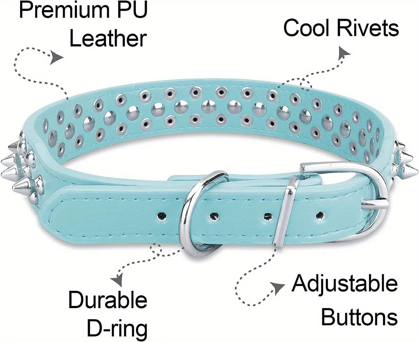 Dog Collar Leather Stylish and Durable Leash Medium Harness Dogs Backpack Collars Harnesses Wears Necklaces