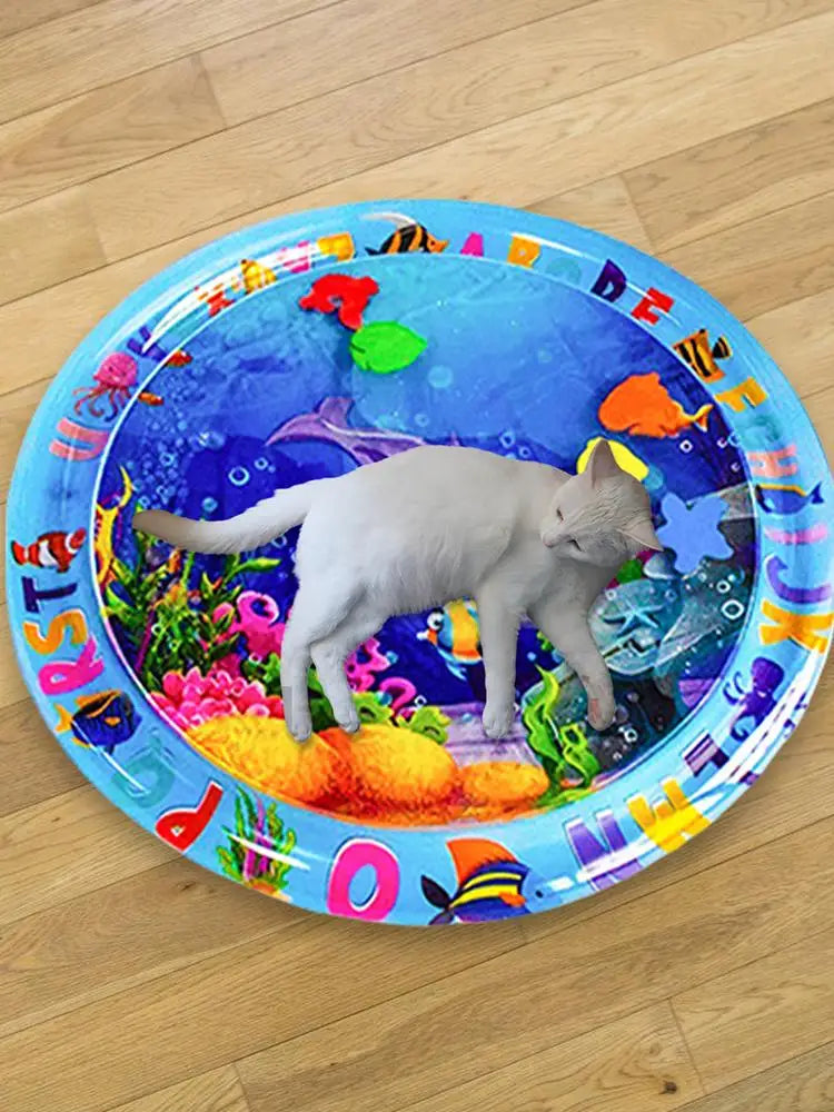 Water Play Mat For Cats Water Mat For Cat And Dog Thickened Water Sensory Playmat Pet Playing Water Sensory Pad 65cm