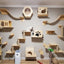 Wall Mounted Cat Shelves Scratching Post for Cat Jumping Platform and Cat Hammock Rope Ladder Wall Wooden Furniture