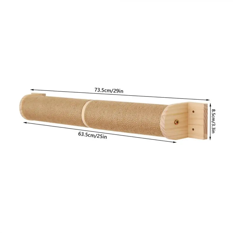 1 Piece Wall Mounted Furniture Frame Cat Climbing Shelves Stairway and Hammock with Sisal Scratching Post for Perch and Sleeping