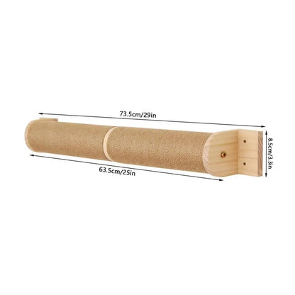 1 Piece Wall Mounted Furniture Frame Cat Climbing Shelves Stairway and Hammock with Sisal Scratching Post for Perch and Sleeping