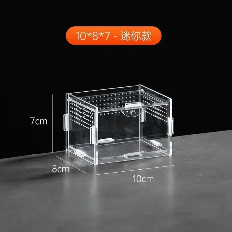 Reptile Acrylic Transparent Terrarium Breeding Box Turtle Cage Nano Arboreal Tarantula Enclosure Dearded Dragon Reptiles Habitat