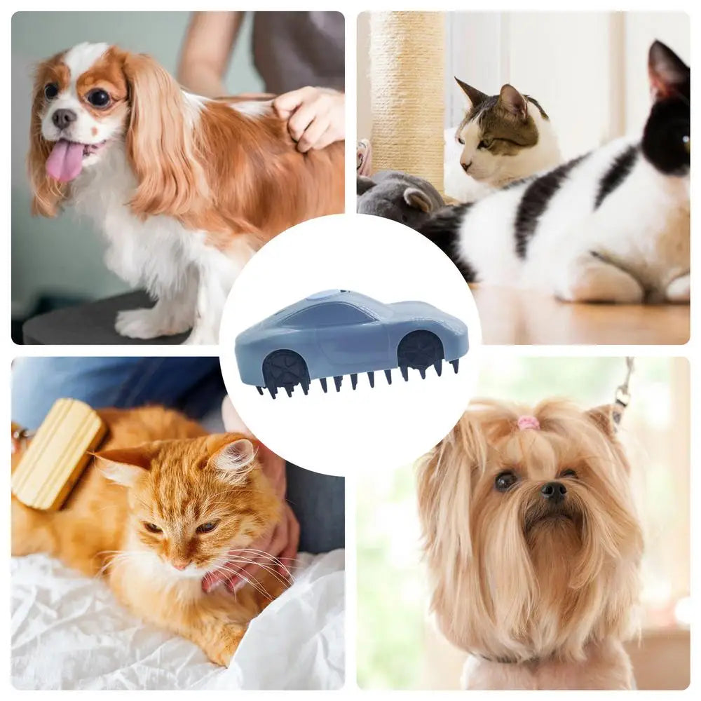 Cat Steam Brush 3 in 1 Car Shape One-Button Spray Cat Grooming Brush with Steam Dog Brushes for Removing Tangled and Loose Hair