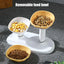 Cat Dishes For Food And Water Height Adjustable Pets Water And Food Bowl Set Large Capacity Cat Food Feeder And Waterer Set For