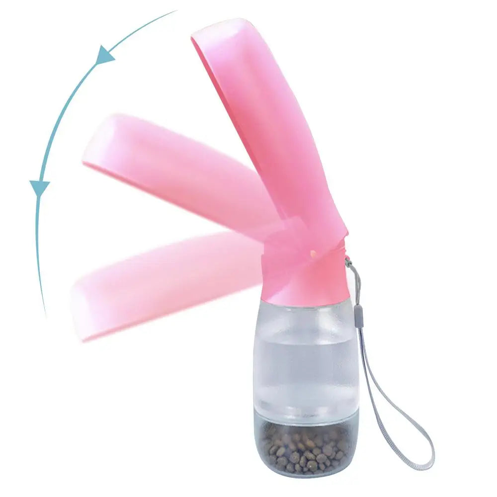 Dog Travel Water Bottle Puppy Water Bowl with Food Container Water Dispenser Foldable Pet Water Bottle Dog Water Bowl Portable