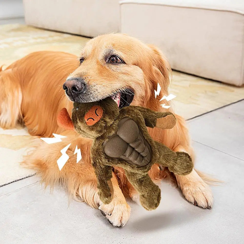 Cute Cow Puppy Dog Interactive Toy Bite Resistant Pet Chew Toys Dog Squeaky Toys For Small Dogs Orangutan Shape Accessories