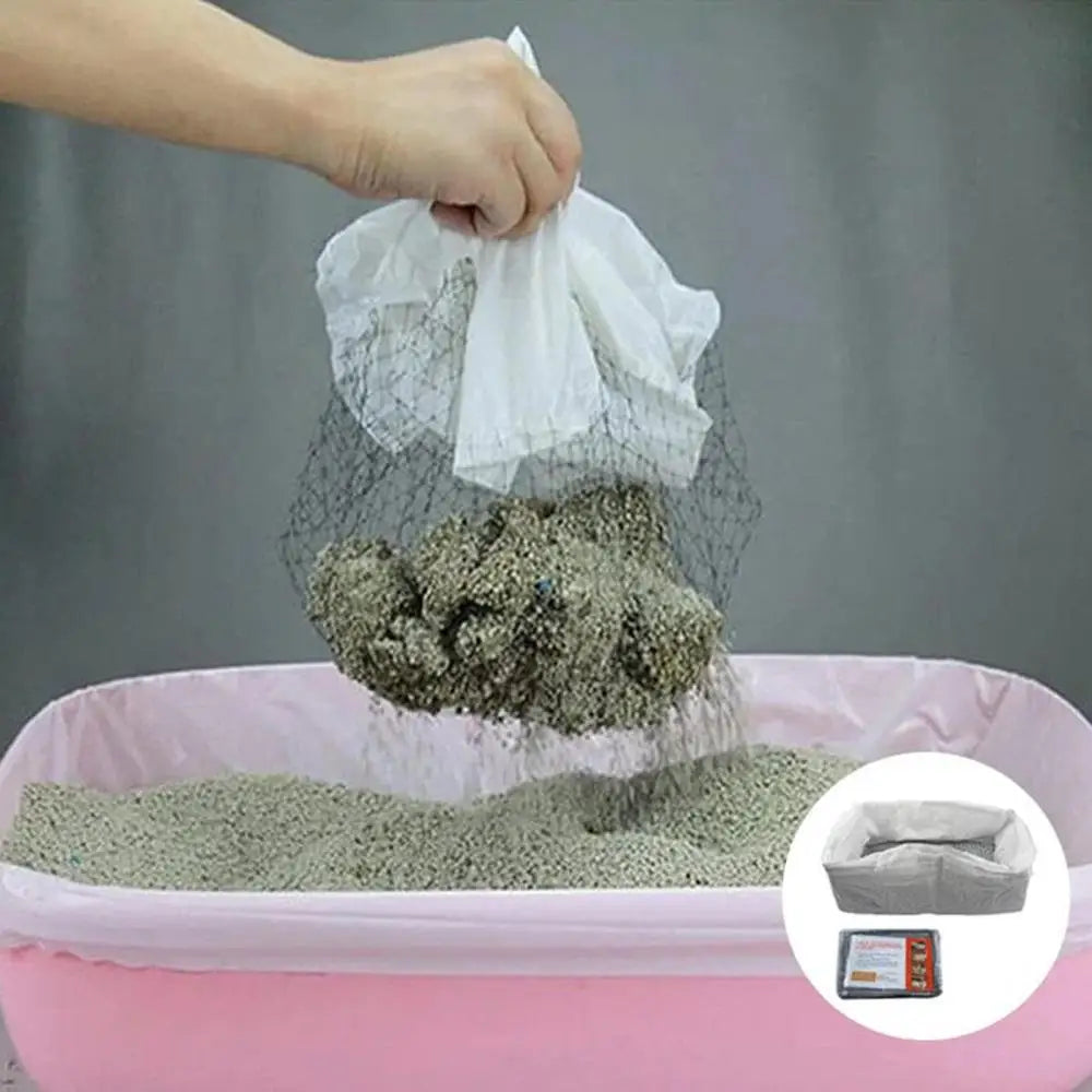 Durable Cat Litter Bags Liners 10Pcs Reusable Cat Litter Liners Bag Pet Hygienic Litter Box Liner Pet Cat Excrement Liners