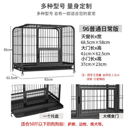Dog Cage Small Medium Large Dog Square Tube Dog Cage Bold Iron Pet Dog Dog Cage Dog House Teddy Golden Retriever Supplies