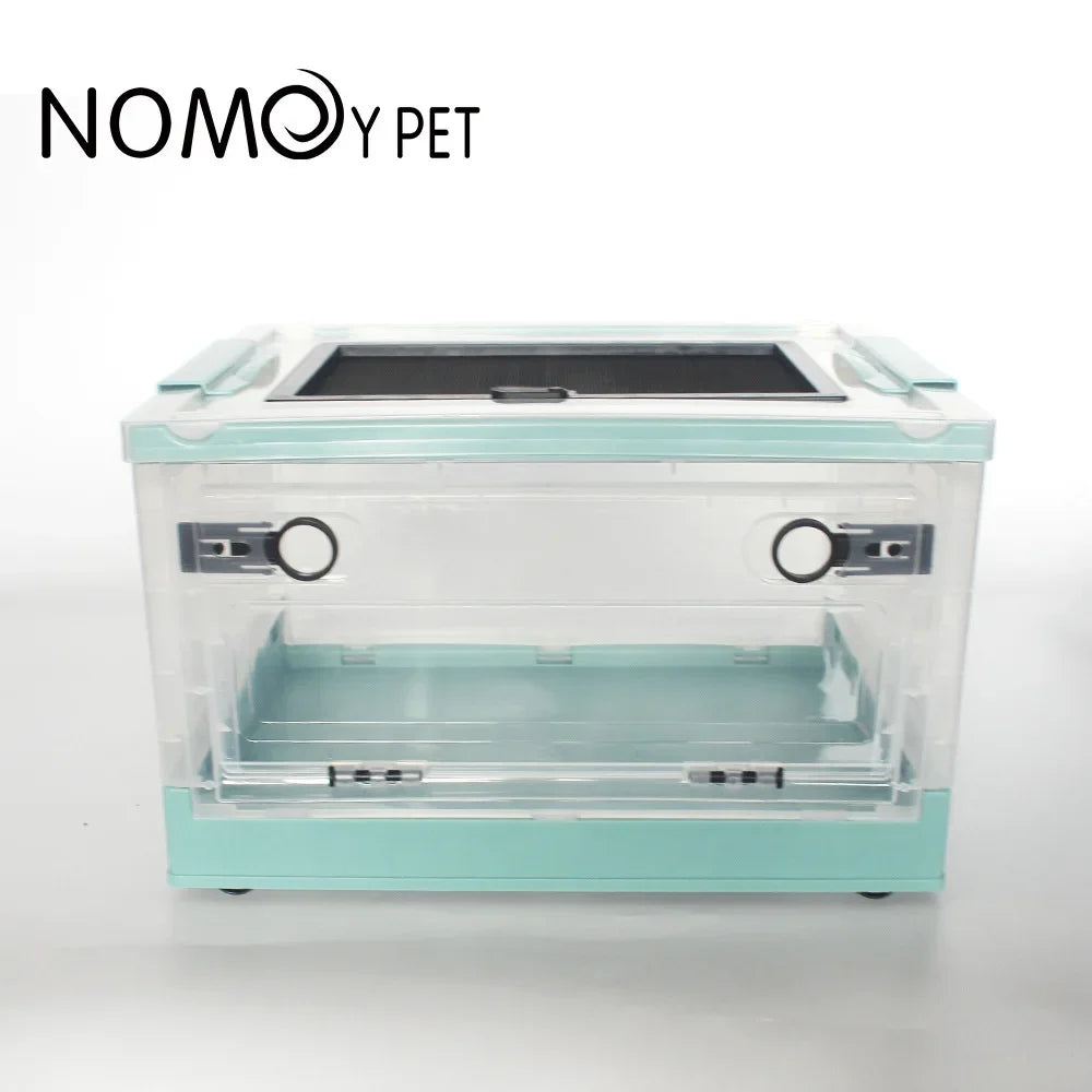 Foldable Reptile Feeding Box Anti-Drop with Screen Ventilation Spider Lizard Reptile Terrarium Hatching Container Habitat
