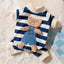 Striped Pet Dog Jumpsuit Spring Autumn Medium Small Dog Clothes Cute Bear Pattern Pet Pajamas Kitten Puppy Sweatshirt Dog Coat