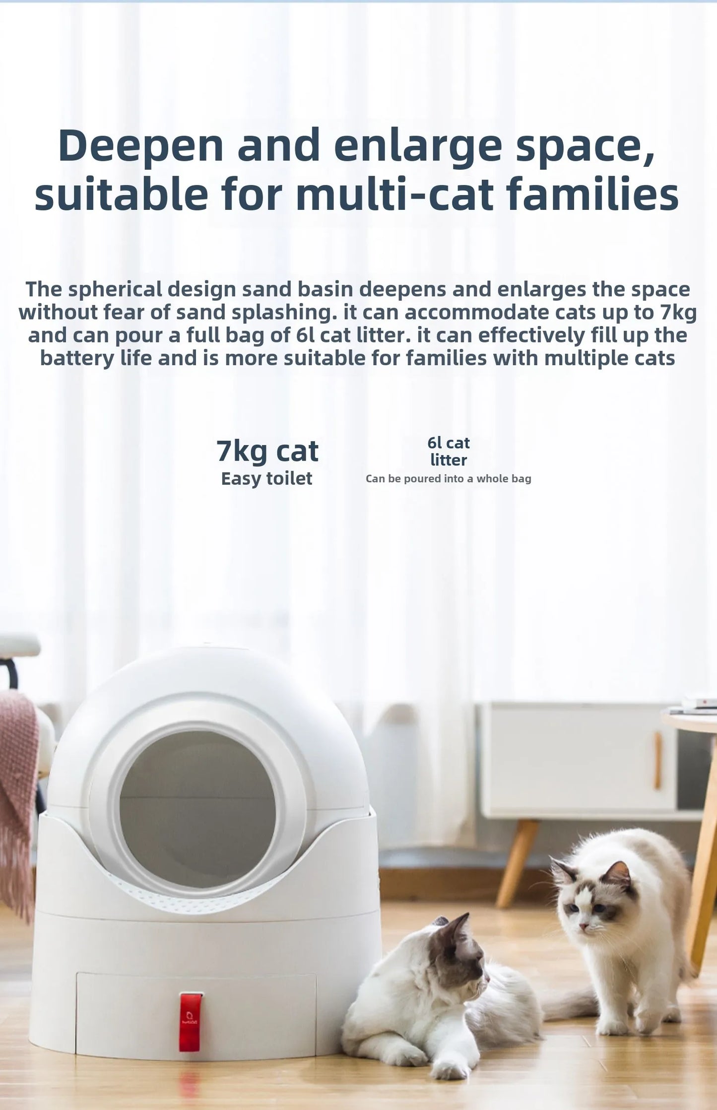 Semi-Automatic Cat Litter Pan Portable Quick Cleaner Semi-Automatic Cat Litter Box Anti-Odor with Litter Splash Bowl