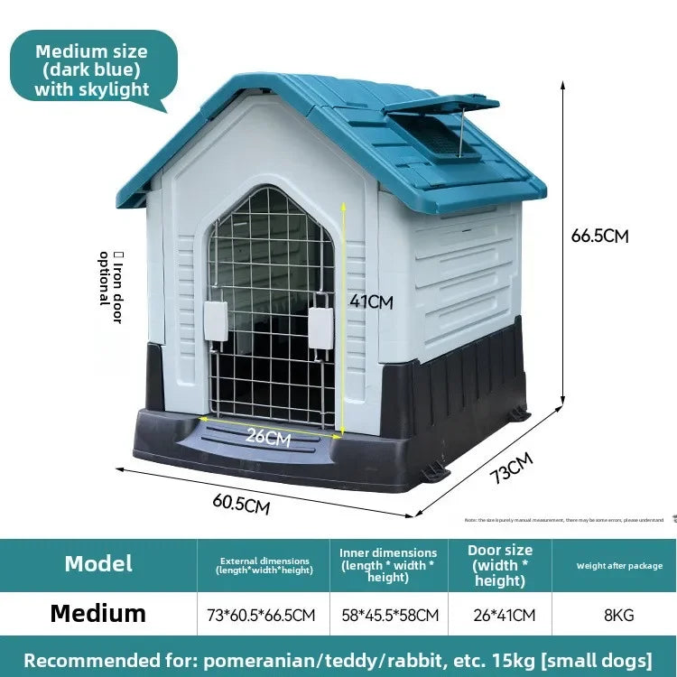 New Dog House Outdoor Waterproof Kennel All Seasons Indoor Dog House Outdoor Rainproof Sunscreen Medium and Large Dogs.