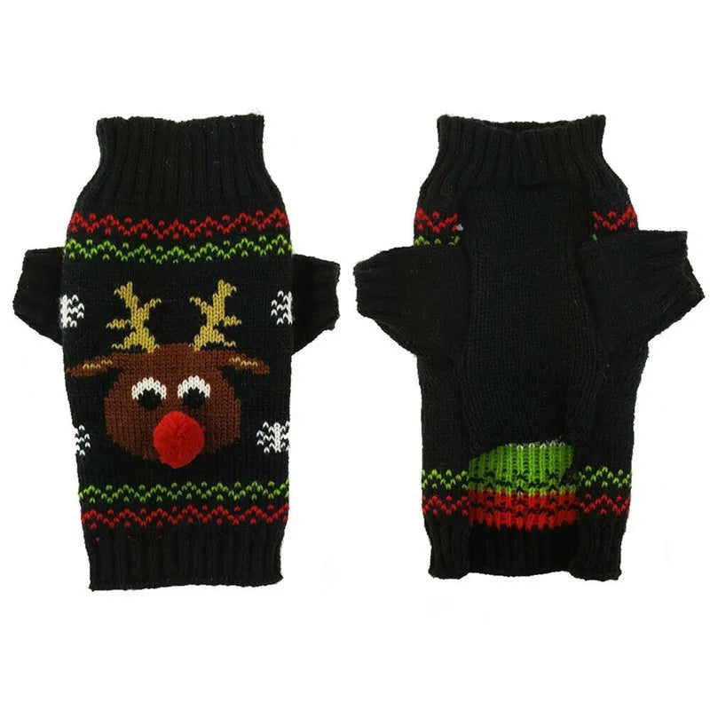 Christmas Dog Clothes Winter Dog Sweater Knitted Warm Coat Pet Clothing for Small Medium Dogs Costume Striped Print Dog Pullover