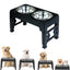 Elevated Dog Feeder Dogs Bowls Adjustable Raised Stand with Double Stainless Steel Food Water Bowls for Small Medium Large Dogs