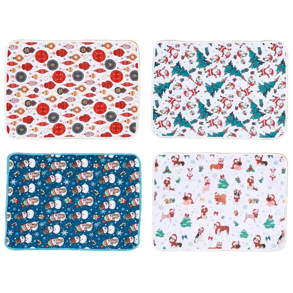 Reusable Puppy Pads Christmas Theme Pet Pee Pads Leak-Proof Puppy Pads Pee Pee Pads Super Absorbent Whelping Mat 60*45cm