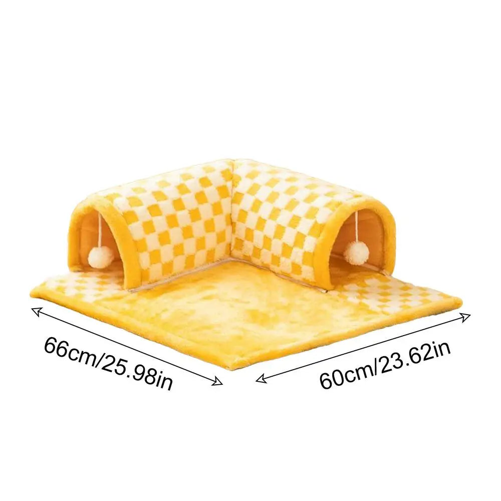 Cat Tunnel 2 In 1 Extensible Tunnel Toy Bed Tunnel Bored Cat Pet Toys Interactive Play Toy Pet Stuff Accessories For Pet Cats