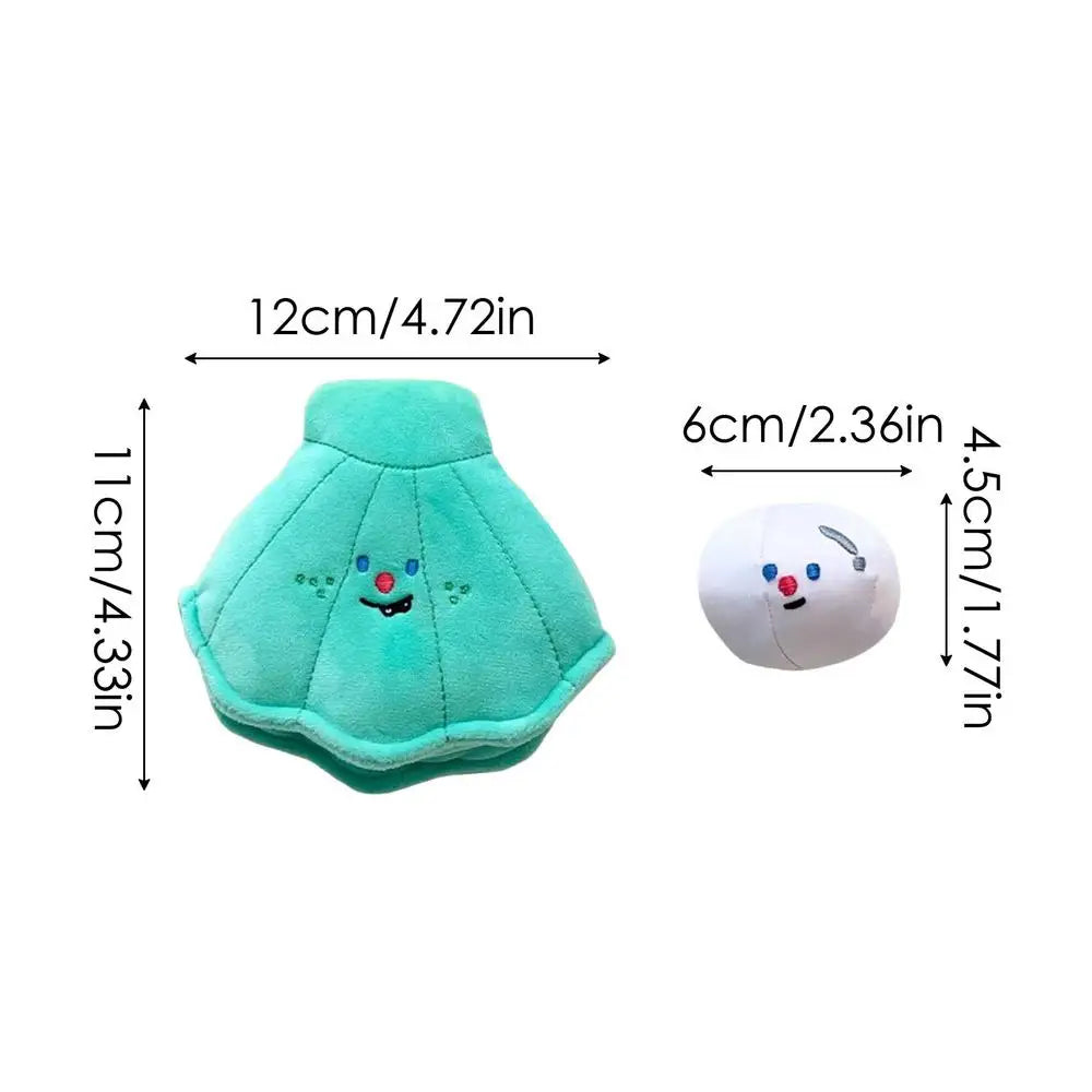 Dog Plush Toy Training Pet Toy Interactive Dog Treat Toy Seashell Pearl Shaped Dog Plushie For Backyard Lawn Pet House Garden