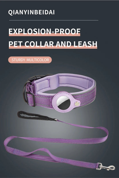 Reflective AirTag Dog Collar, Heavy Duty Dog Collar with Adjustable AirTag Holder Case Accessories for Small Medium Large Dogs