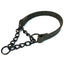 Dog Choke Collar Genuine Leather Dog Collar Dog Choking Chain Collar Stainless Steel Chain No Pull Dog Leather Training Collar