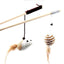 1PC Teaser Feather Toys Kitten Funny Colorful Rod Cat Wand Toys Wood Pet Cat Toys Interactive Stick Pet Cat Supplies