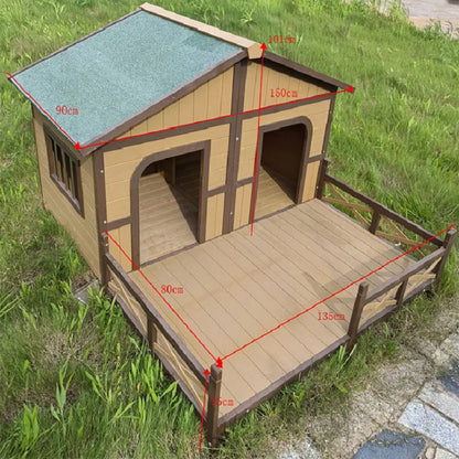 Solid wood dog house outdoor rainproof outdoor courtyard pet general   house large dog wooden dog cage wholesale