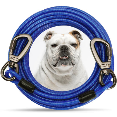 Steel Wire Dog Tie Out Cable, Dog Runner for Yard, Durable Superior Clips, Pink Dog Chains, 10-50ft
