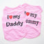 Small Dog Clothes Soft Cotton Puppy Shirt Classic Daddy Mommy Printed T-shirt Pet Vest Clothing for Cats Chihuahua Dog Apparel