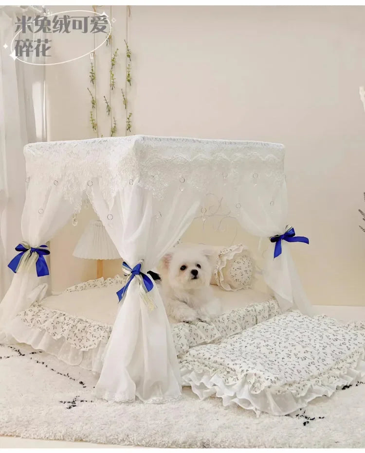 Pet Bed Cat Bed Cat Nest Teddy Than Bear Kennel Princess Wrought Iron Dog Bed Small Medium and Large Dog Supplies
