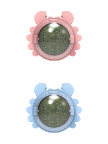 1PC Natural Cats Candy Snack Ball Rotatable Toy Catnip Pure Cat Molar Toothpaste Edible Bolus Teeth Cleaning Bite-resistant Toys